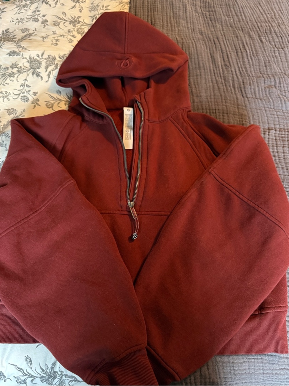 lululemon athletica Deep Maroon Half-Zip Hooded Sweatshirt